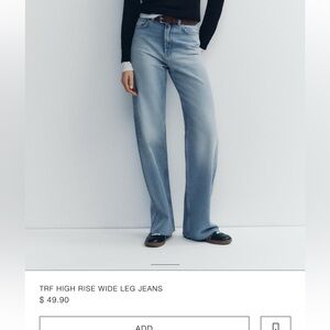 High rise wide leg full length medium/light blue Size 0 / 32